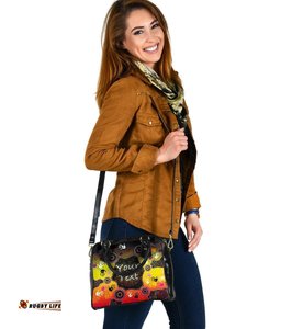 Custom Aboriginal Shoulder Handbag, Indigenous Circle Dot Painting Hand Art