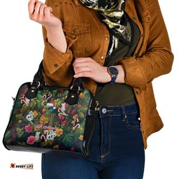 Meri Kirihimete Kakapo Santa Shoulder Handbag Merry Christmas with Tropical Vibe