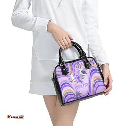 Personalised Australia Hippie Christmas Shoulder Handbag Cockatoo Kookaburra with Wattle Violet Pastel Color