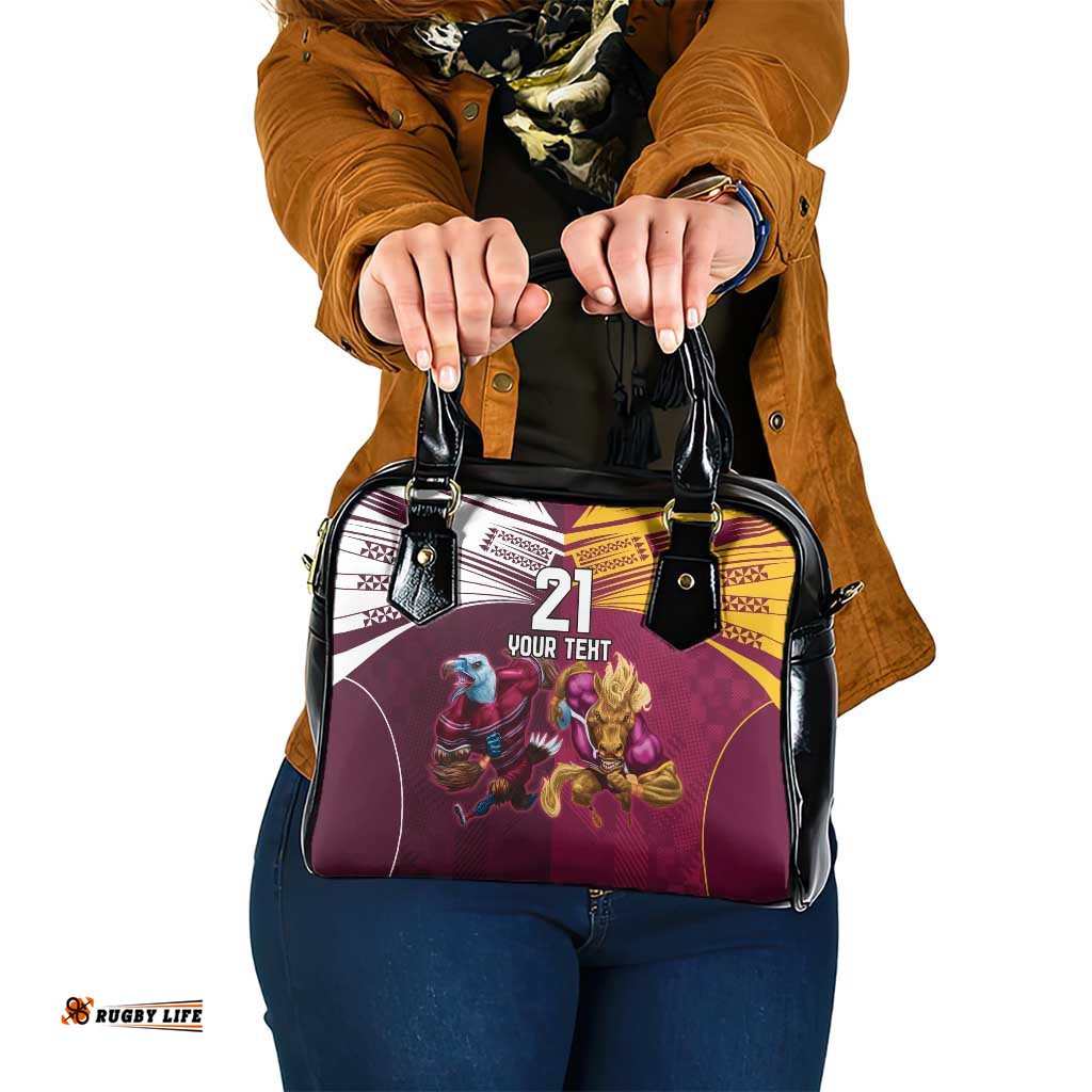 Custom Sea Eagles And Broncos Rugby Shoulder Handbag Sporty Style