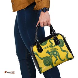 Custom Australia Soccer Shoulder Handbag Go Socceroos Kangaroo With Indigenous Art