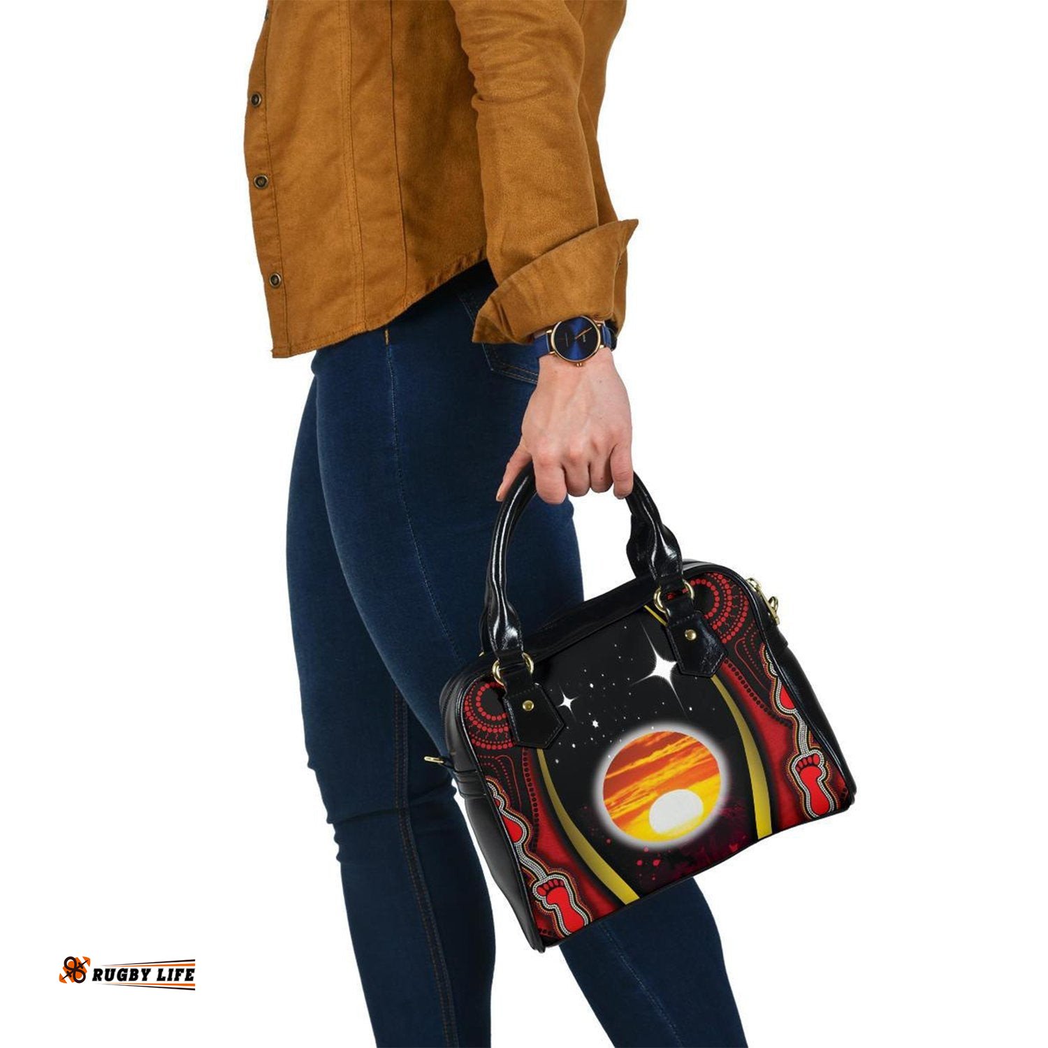 Shoulder Handbag - Australian Aboriginal Flags Symbolic Meaning