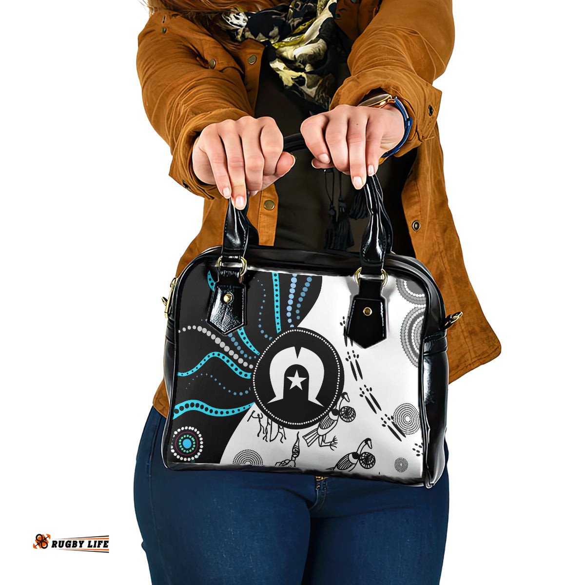 Aboriginal Pattern Torest Strait Island Shoulder Handbag TS04