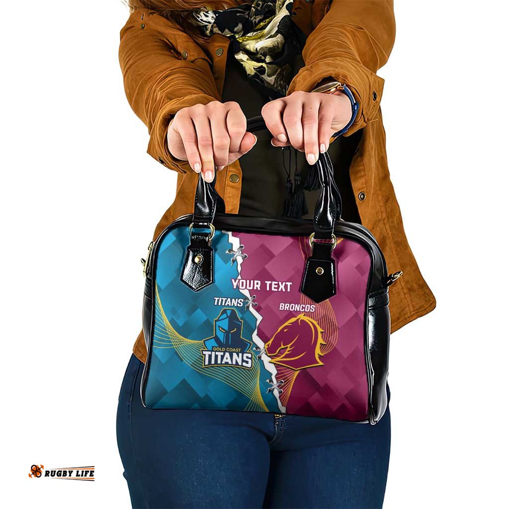 Custom Broncos And Titans Rugby 2024 Shoulder Handbag Dynamic Style