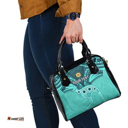 Custom Australia Matildas Shoulder Handbag Polynesian Mix Turquoise Marble