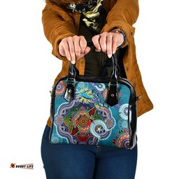 Personalised Sharks NAIDOC Week 2024 Shoulder Handbag Australia Aboriginal Dot Painting DT02