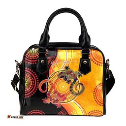 Aboriginal Personalised Shoulder Handbag - Couple Aboriginal Lizards