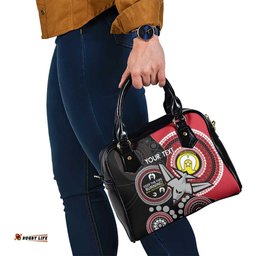 Custom AFL Essendon NAIDOC Week Shoulder Handbag Keep The Fire Burning Indigenous Art