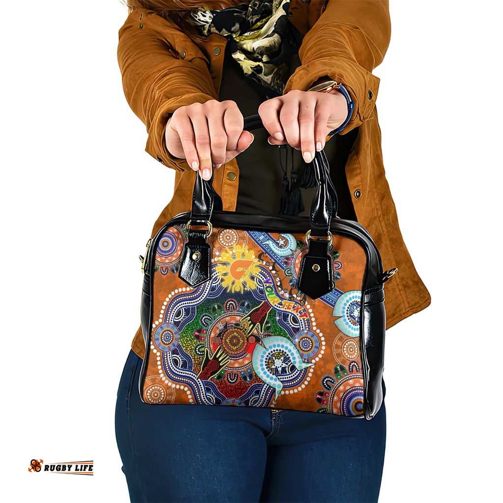 Custom NAIDOC Week 2024 GWS Giants Shoulder Handbag Australia Aboriginal Dot Painting DT02