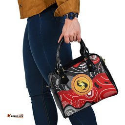 Aboriginal Flag Style Dot Art And Abstract Kangaroo Shoulder Handbag TS04