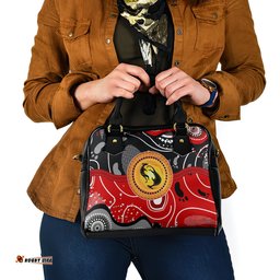 Aboriginal Flag Style Dot Art And Abstract Kangaroo Shoulder Handbag TS04