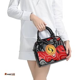 Aboriginal Flag Style Dot Art And Abstract Kangaroo Shoulder Handbag TS04