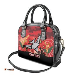 Custom Essendon Football ANZAC Shoulder Handbag Gallipoli Camouflage With Poppies