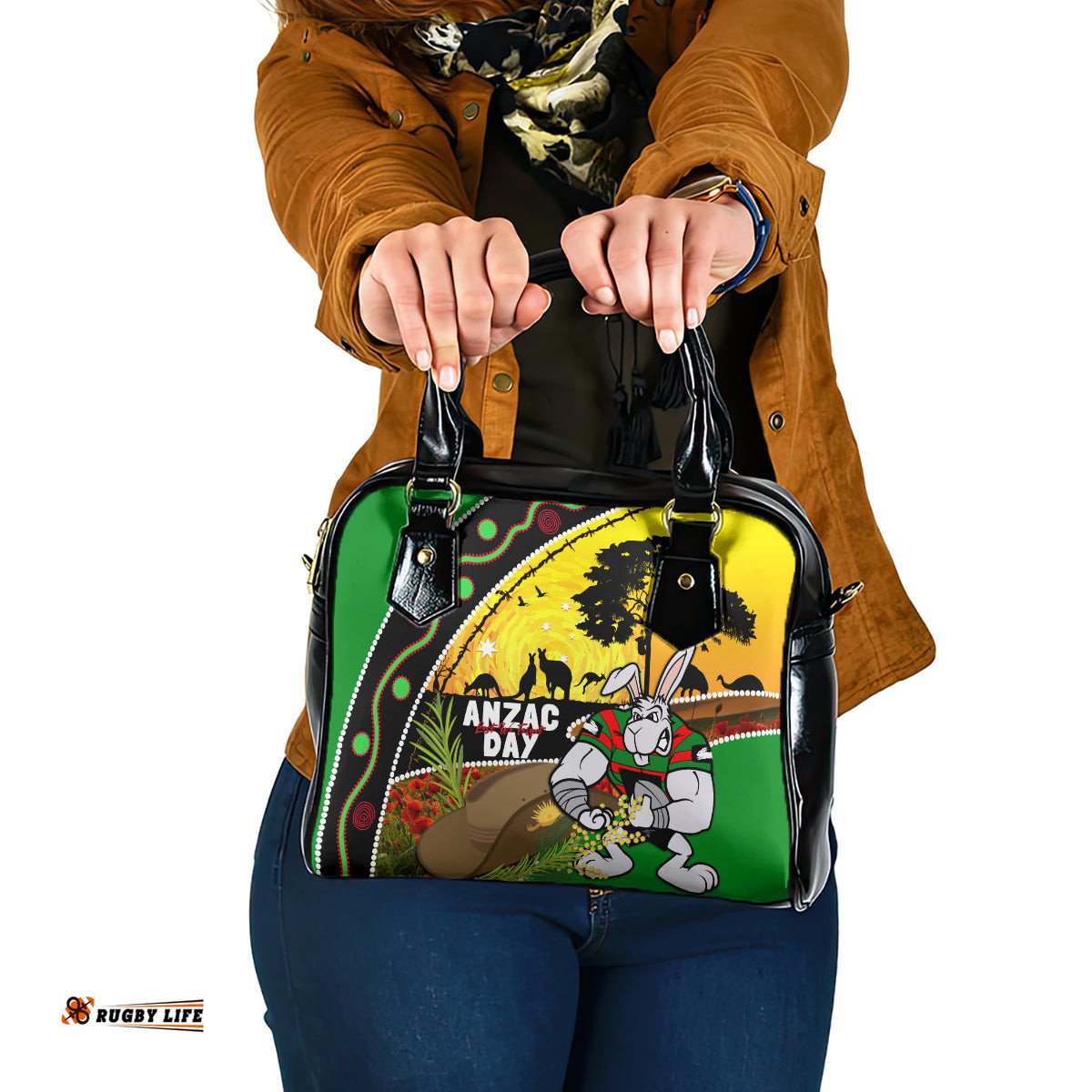 Rabbitohs ANZAC Day Shoulder Handbag Souths Mascot Rosemary Starring Night Style