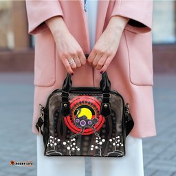 Shoulder Handbag - Ostrich Tribal Pattern with Aboriginal Flag