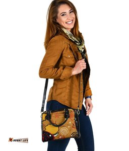 Aboriginal Shoulder Handbag - Mother and Son Hand Art