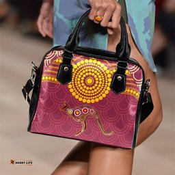 Aboriginal Shoulder Handbag - Aboriginal Kangaroo