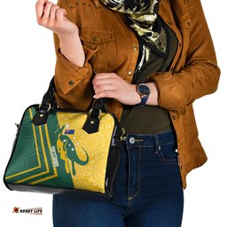 Personalised Australia Socceroos Indigenous Shoulder Handbag Green & Gold