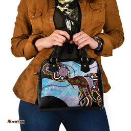 Australia Opal Shoulder Handbag Aussie Kangaroo Aboriginal Art