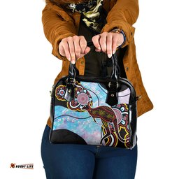 Australia Opal Shoulder Handbag Aussie Kangaroo Aboriginal Art