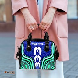 Torres Strait Personalised Shoulder Handbags - Torres Strait Symbol And Aboriginal Patterns