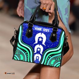 Torres Strait Personalised Shoulder Handbags - Torres Strait Symbol And Aboriginal Patterns