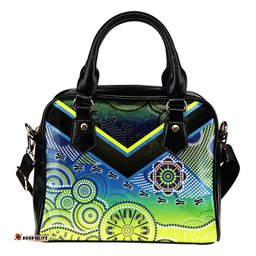 Aboriginal Shoulder Handbag - Dot Painting Indigenous Circle Patterns