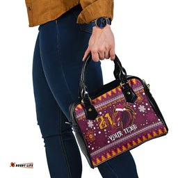 Custom Broncos Rugby Shoulder Handbag Heart Of All Queenland 2023 Christmas Vibe Unique