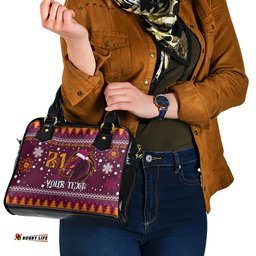 Custom Broncos Rugby Shoulder Handbag Heart Of All Queenland 2023 Christmas Vibe Unique
