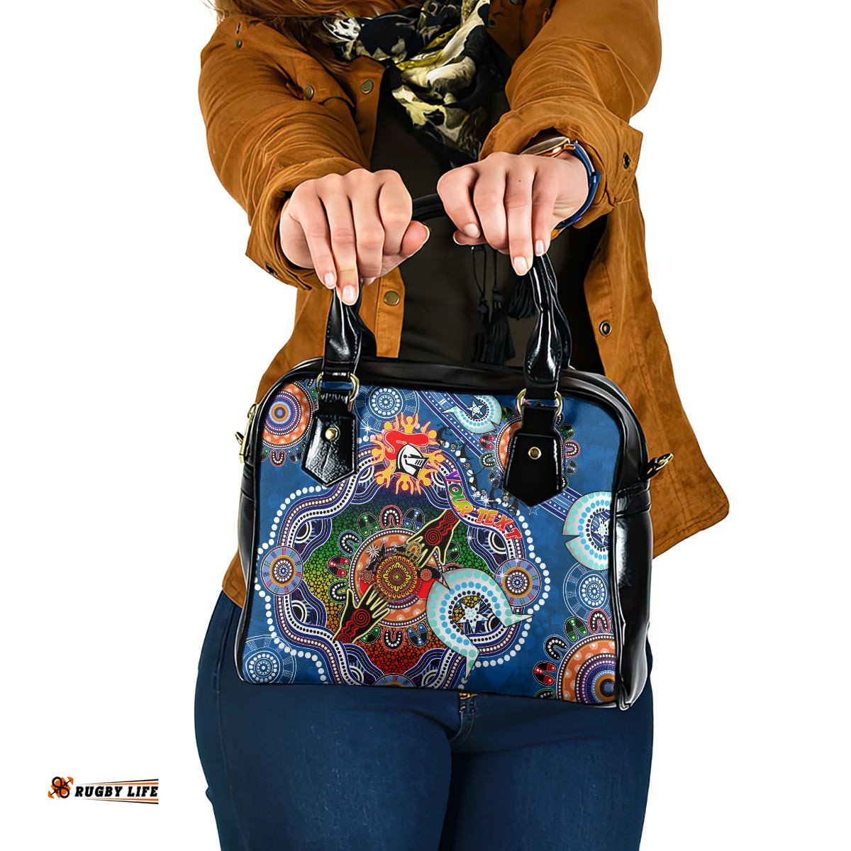 Personalised Knights NAIDOC Week 2024 Shoulder Handbag Australia Aboriginal Dot Painting DT02