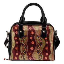 Shoulder Handbag - Aboriginal Handbag Boomerang Patterns