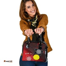 Custom Aboriginal Shoulder Handbag - Indigenous Circle Dot Painting Style