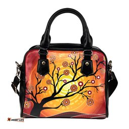 Aboriginal Shoulder Handbags - Tree In Spring Season