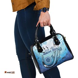 Personalised Keep the Fire Burning NAIDOC 2024 Shoulder Handbag Aboriginal Dot with Crocodile
