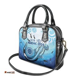 Personalised Keep the Fire Burning NAIDOC 2024 Shoulder Handbag Aboriginal Dot with Crocodile
