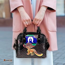 Shoulder Handbag - Numbat Tribal Pattern with Torres Strait Islanders Flag