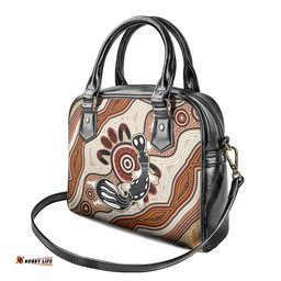 Aboriginal Dots Art Painting with Platypus Shoulder Handbag No 3