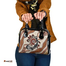 Aboriginal Dots Art Painting with Platypus Shoulder Handbag No 3