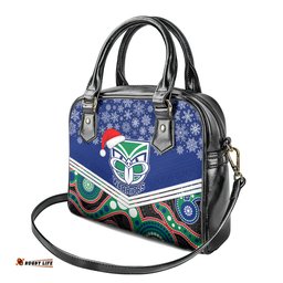 Custom Warriors Rugby Christmas Shoulder Handbag Merry Xmas 2023 Mix Aboriginal Art