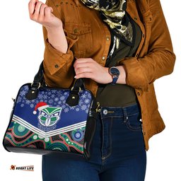 Custom Warriors Rugby Christmas Shoulder Handbag Merry Xmas 2023 Mix Aboriginal Art