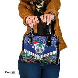 Custom Warriors Rugby Christmas Shoulder Handbag Merry Xmas 2023 Mix Aboriginal Art