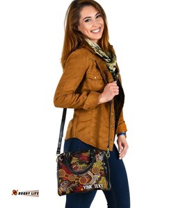 Custom Aboriginal Shoulder Handbag , Kangaroo and Lizard Dot Painting Art