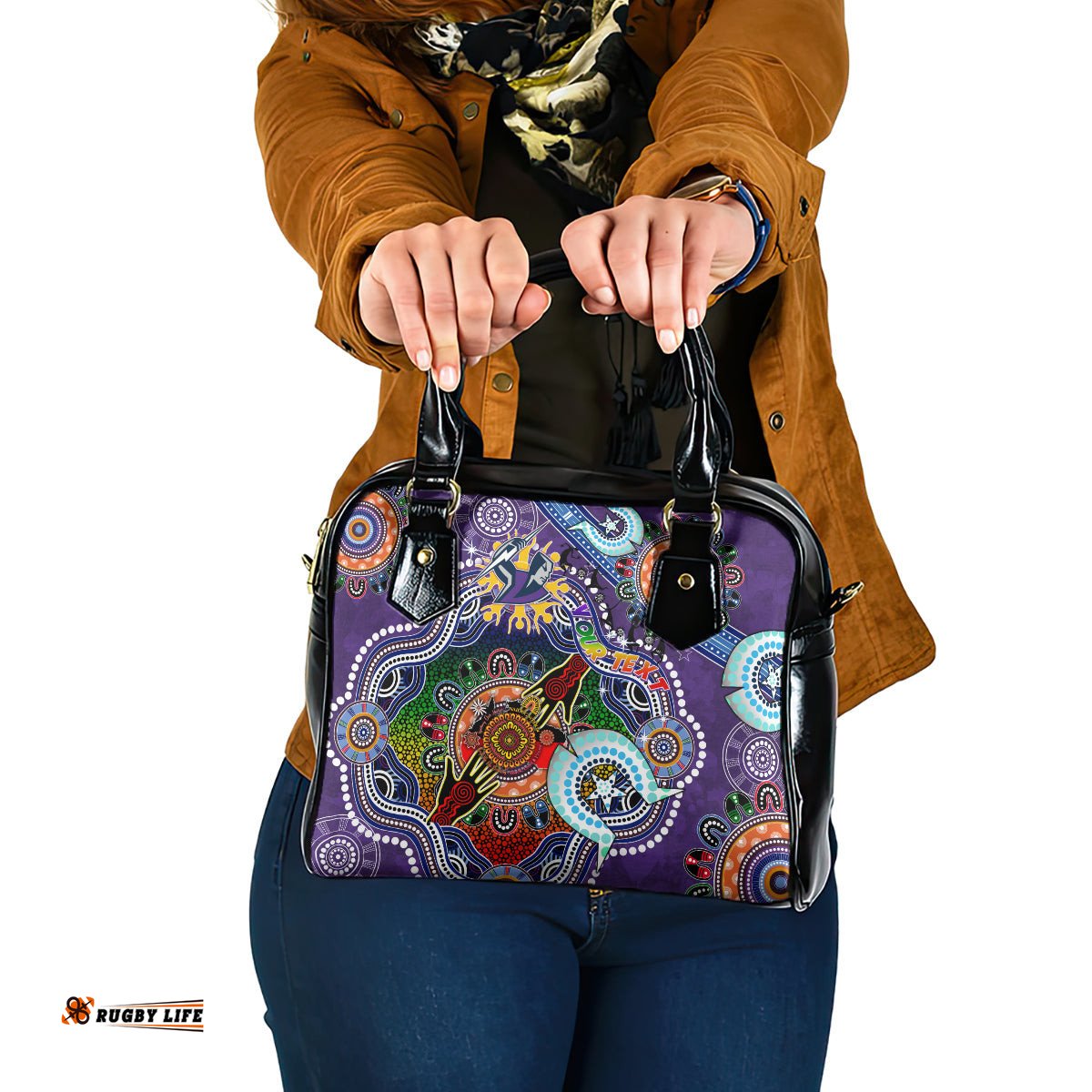 Personalised Storm NAIDOC Week 2024 Shoulder Handbag Australia Aboriginal Dot Painting DT02