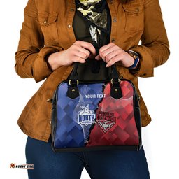 Personalised Kangaroos And Bombers Football Shoulder Handbag Sporty Version