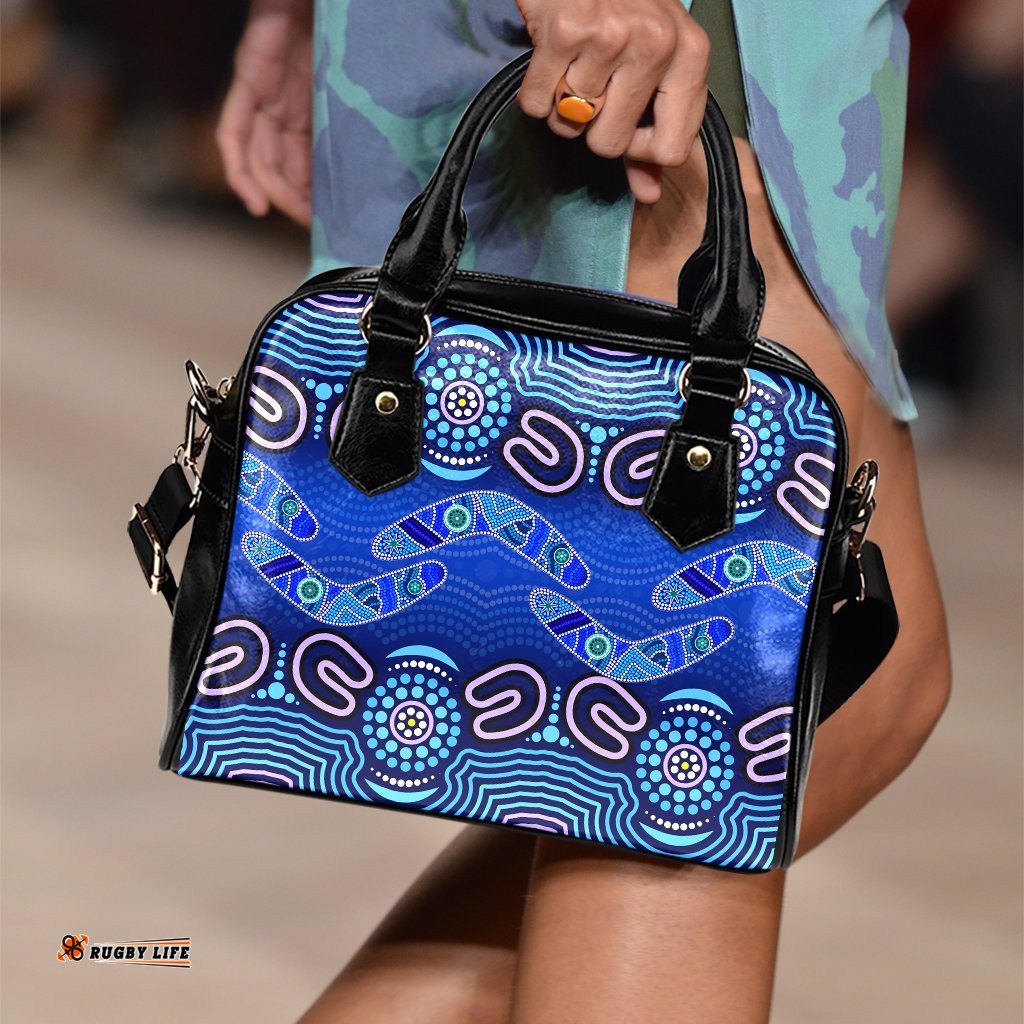 ABoriginal Shoulder Handbags - Boomerangs And Dot Painting Art Ver02-