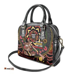 Australia Didgeridoo NAIDOC Week 2024 Shoulder Handbag Keep The Fire Burning Blak Loud and Proud