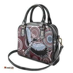 Aboriginal Pattern Bird Shoulder Handbag TS04