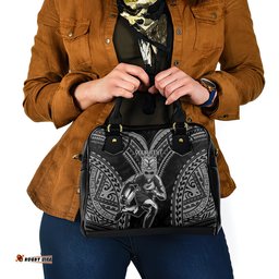 Custom New Zealand Rugby Shoulder Handbag Maori All Black Warrior Tribal Tattoo