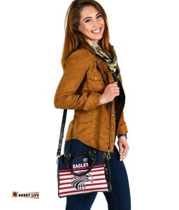 USA Rugby Shoulder Handbag Eagles Simple Style - Navy