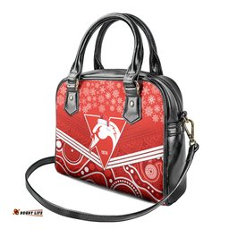 Swans Football Christmas Shoulder Handbag Merry Xmas 2023 Mix Aboriginal Art